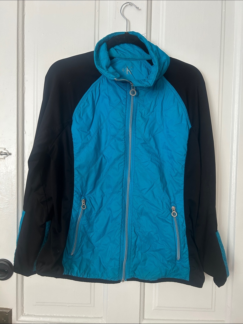 Calvin Klein Teal and Black Hooded Ski Jacket